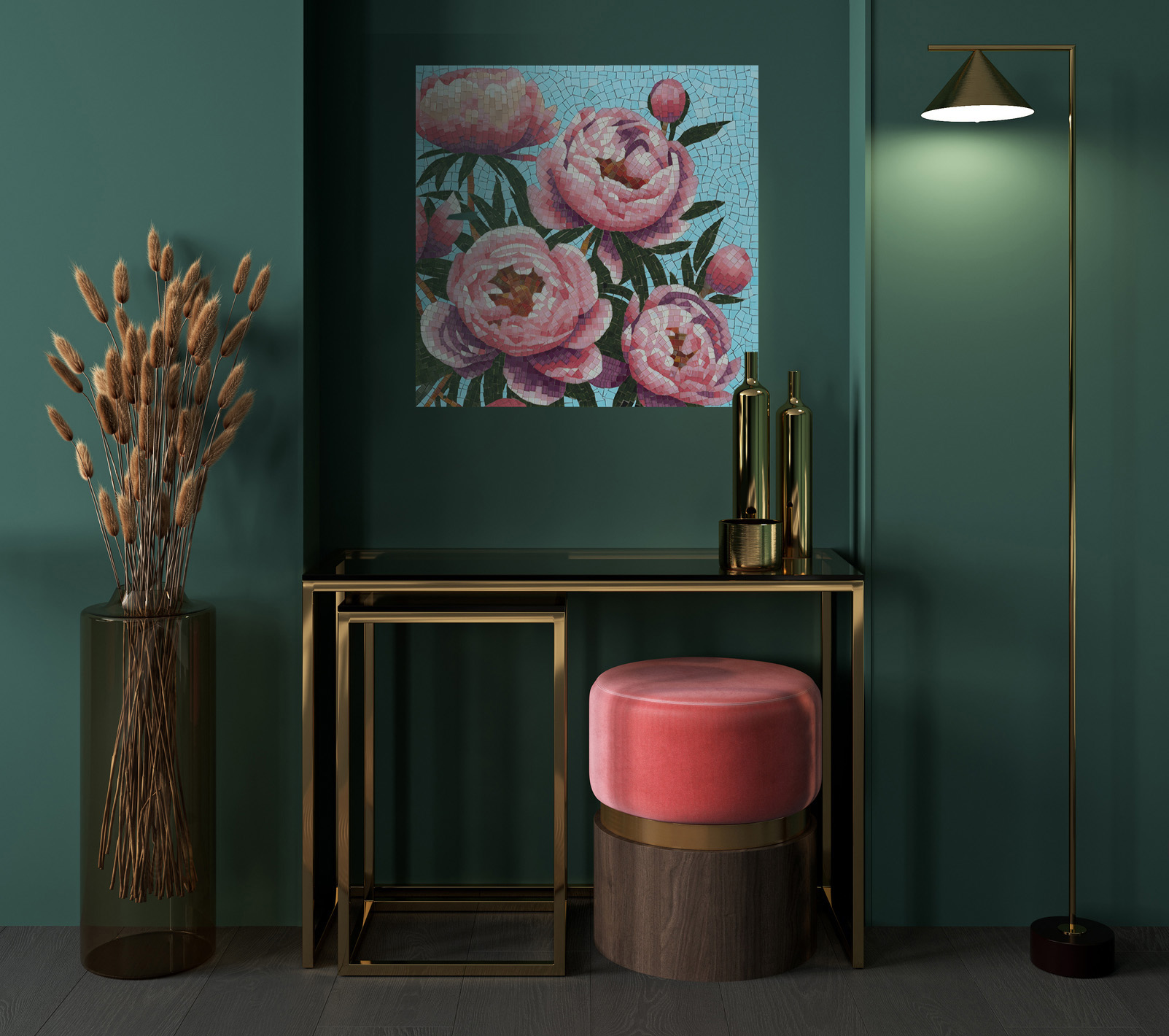 Peonies – 58×58 cm